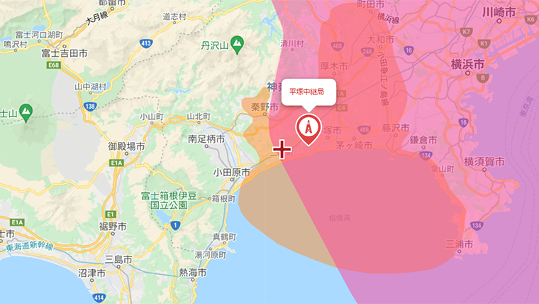 二宮町の地デジの電波