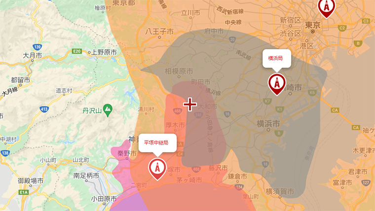 座間市の地デジの電波