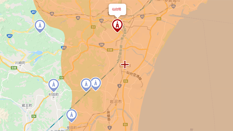 名取市の地デジの電波