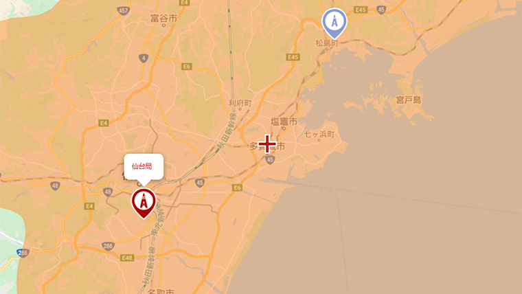 多賀城市の地デジの電波