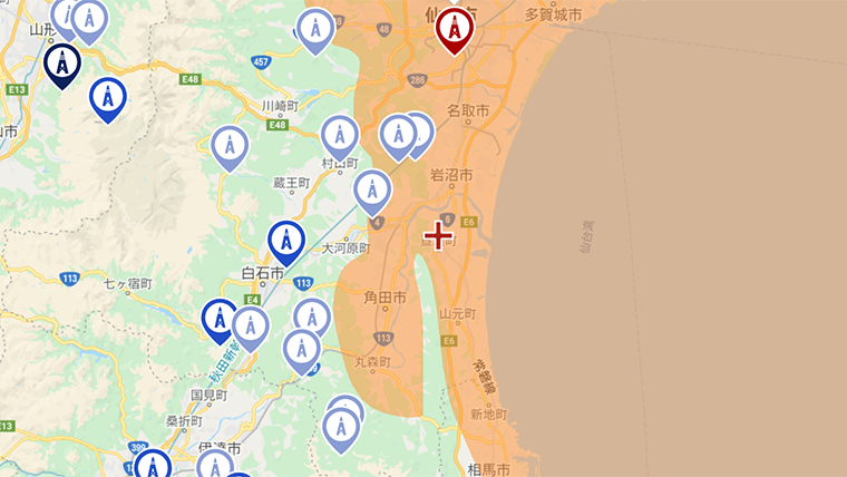 亘理町の地デジの電波