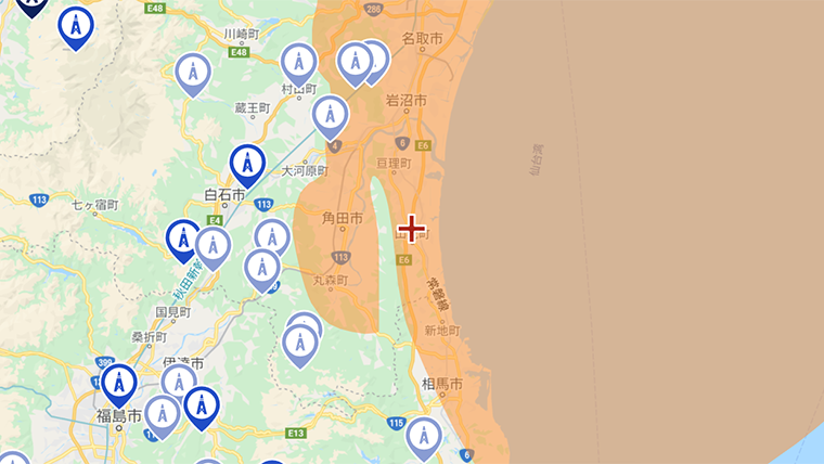 山元町の地デジの電波