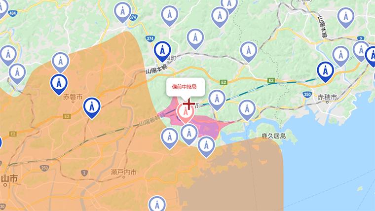 備前市の地デジの電波