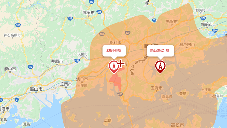 倉敷市の地デジの電波