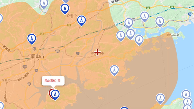 瀬戸内市の地デジの電波