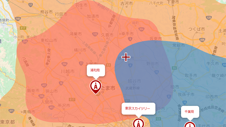 春日部市の地デジの電波