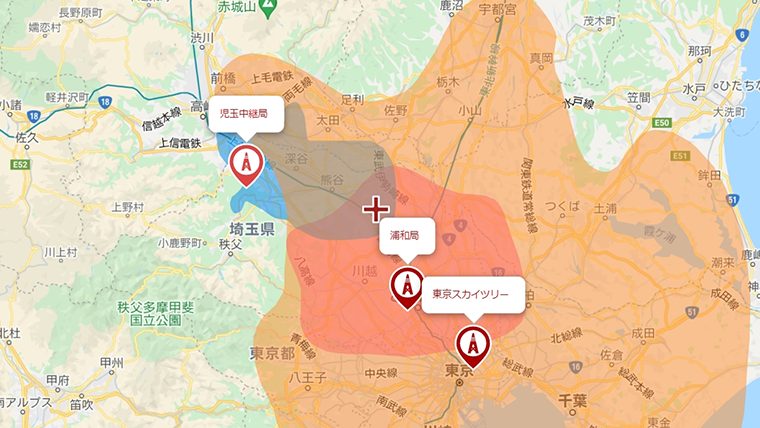 鴻巣市の地デジの電波