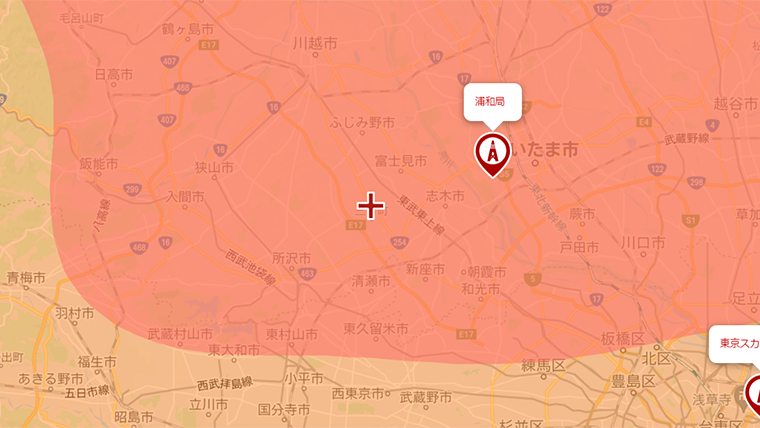 三芳町の地デジの電波