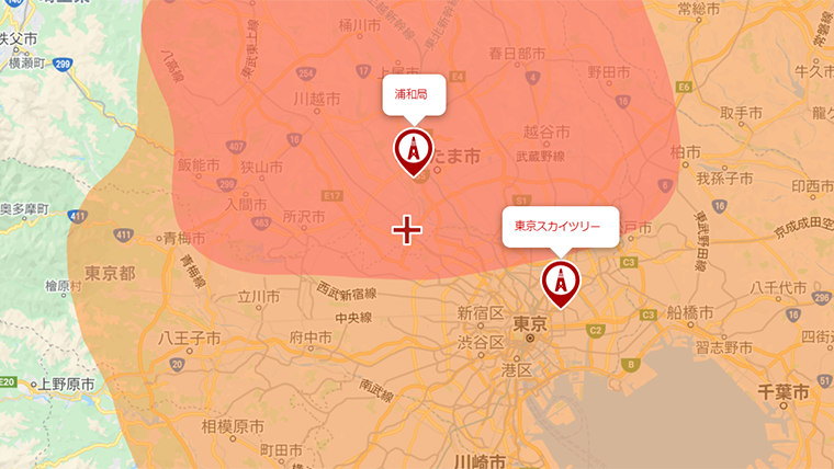 和光市の地デジの電波