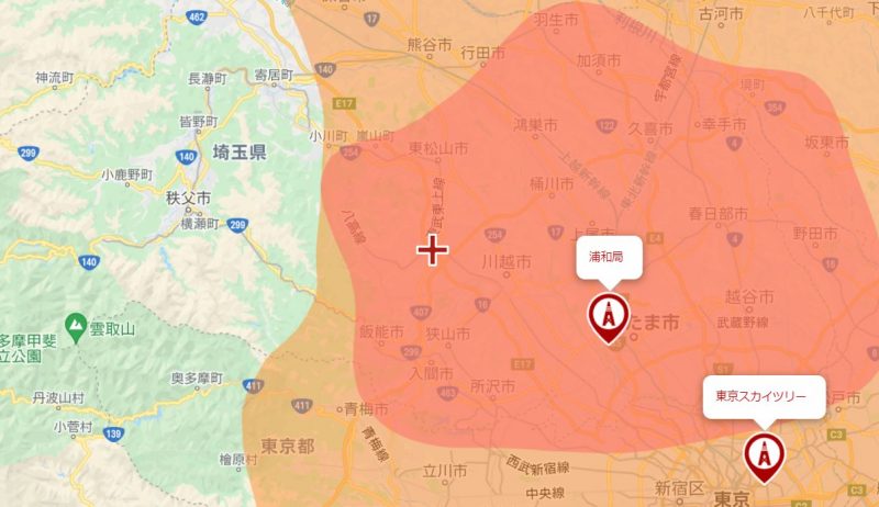 鶴ヶ島市の地デジの電波