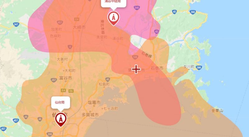 東松島市の地デジの電波