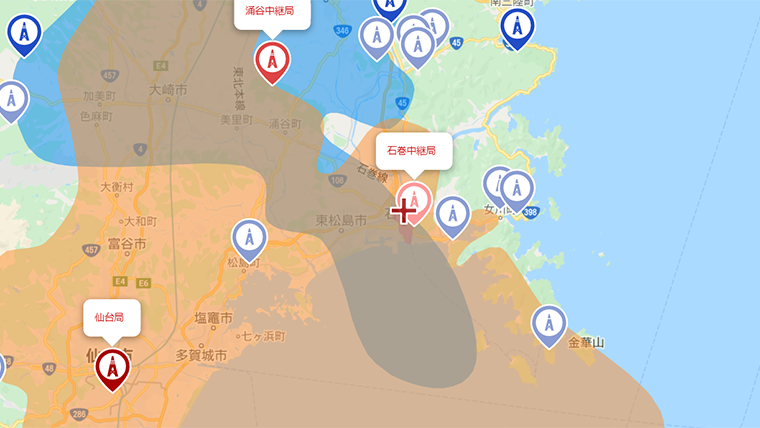 石巻市の地デジの電波