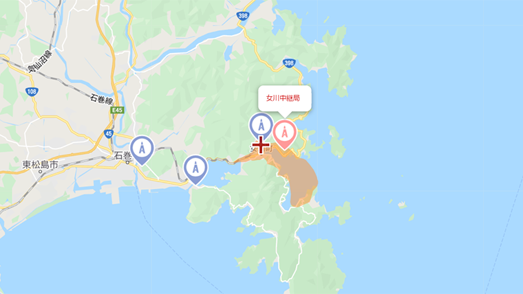 女川町の地デジの電波