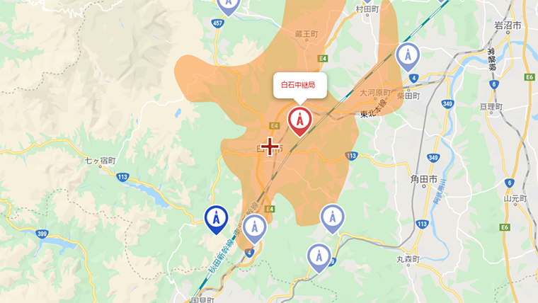 白石市の地デジの電波