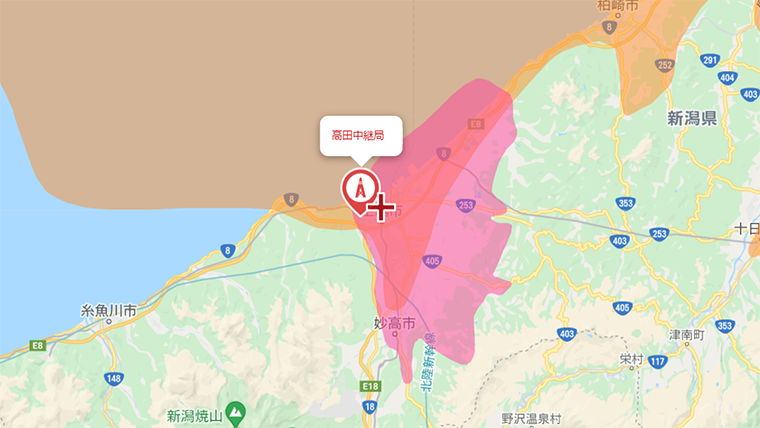 上越市の地デジの電波