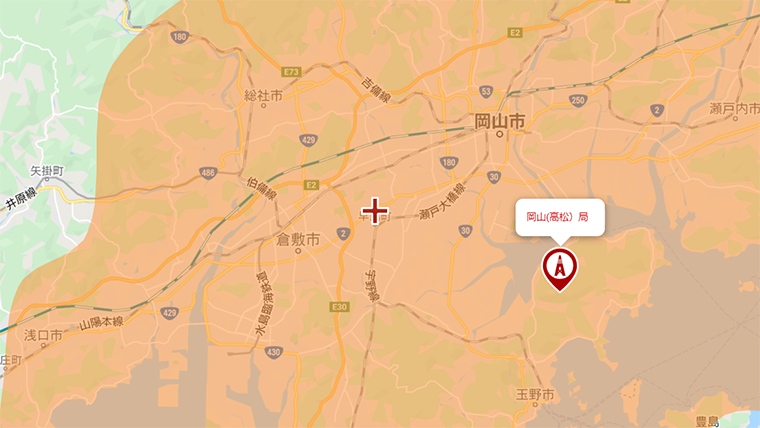 早島町の地デジの電波