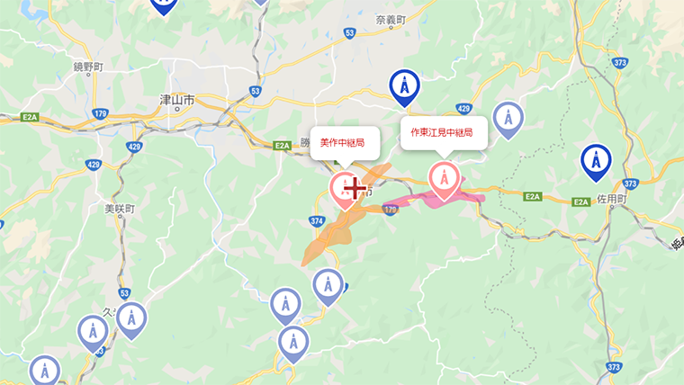 美作市の地デジの電波