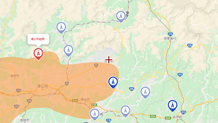奈義町の地デジの電波