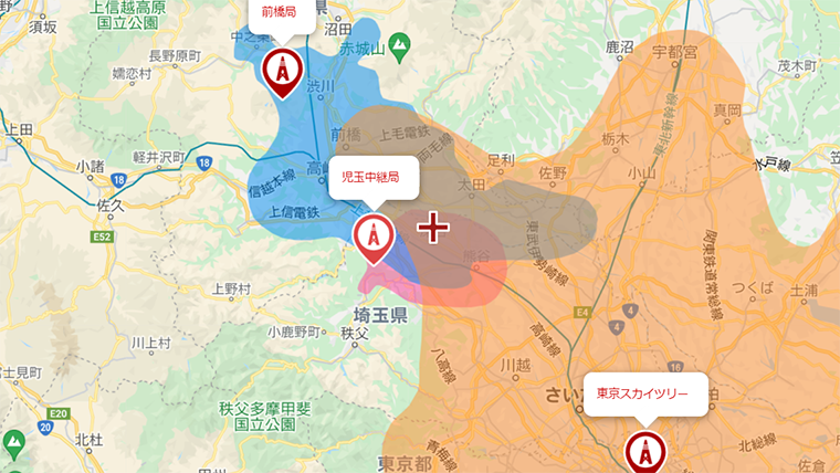 深谷市の地デジの電波