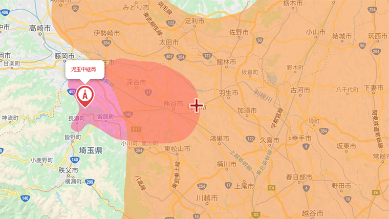 行田市の地デジの電波