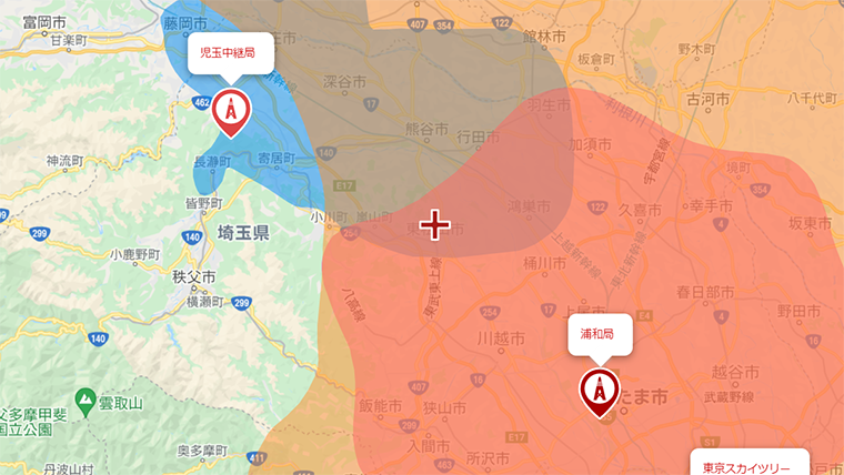 東松山市の地デジの電波