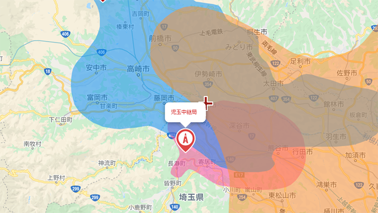 本庄市の地デジの電波