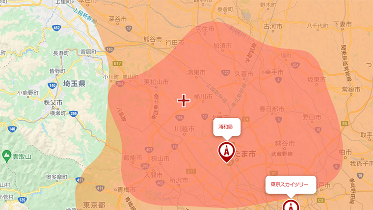 川島町の地デジの電波