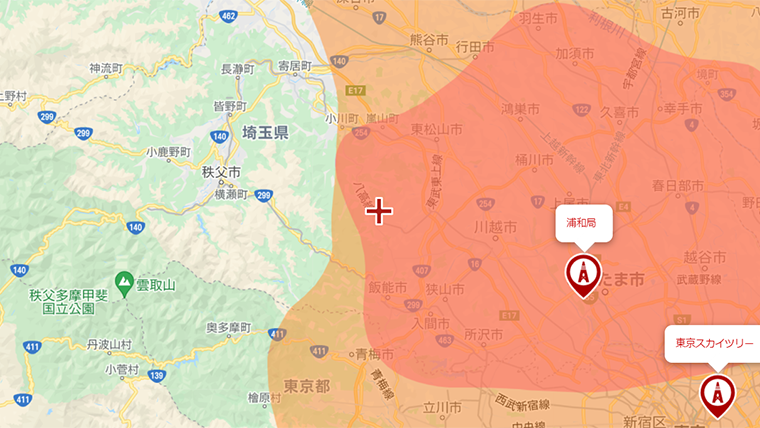 毛呂山町の地デジの電波