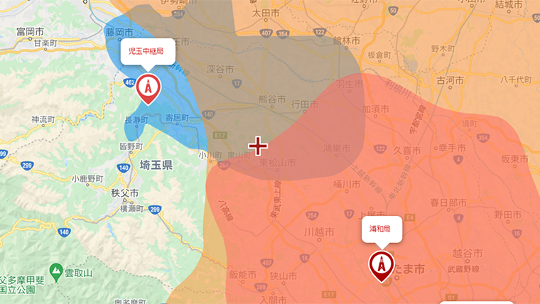 滑川町の地デジの電波