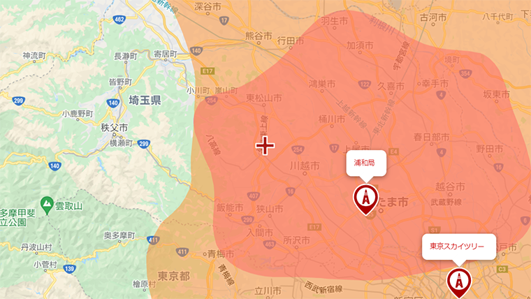 坂戸市の地デジの電波