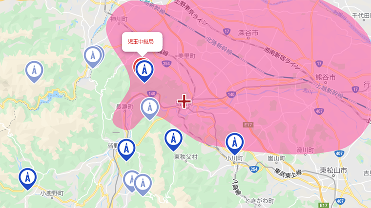 寄居町の地デジの電波
