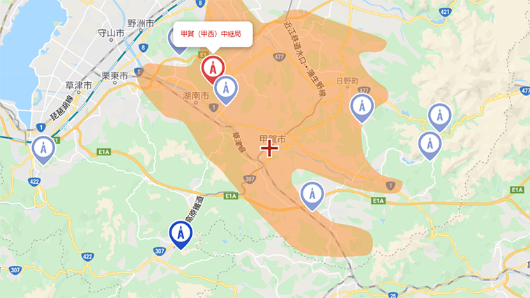 甲賀市の地デジの電波