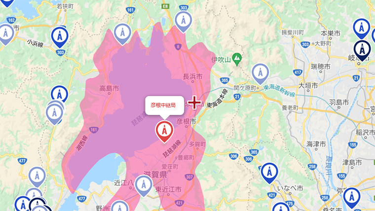 米原市の地デジの電波