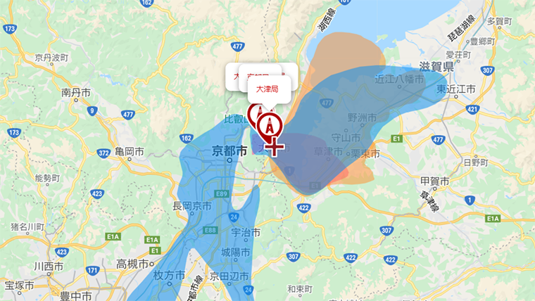 大津市の地デジの電波
