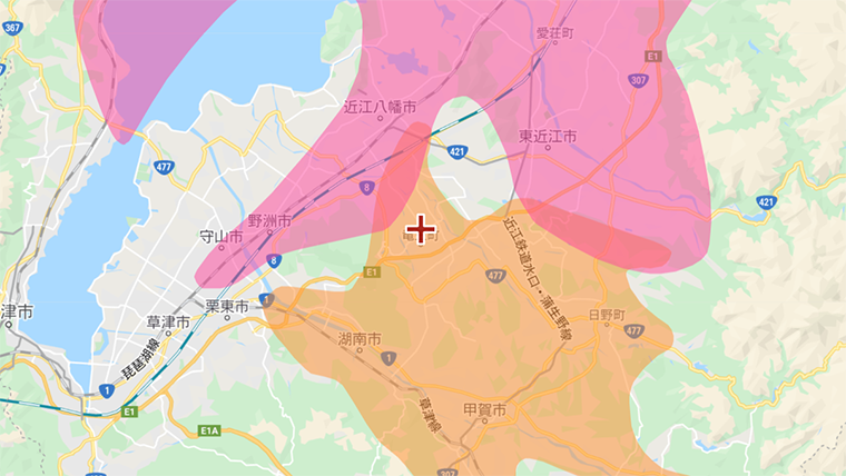 竜王町の地デジの電波