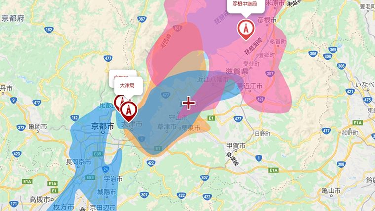 野洲市の地デジの電波