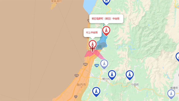 村上市の地デジの電波