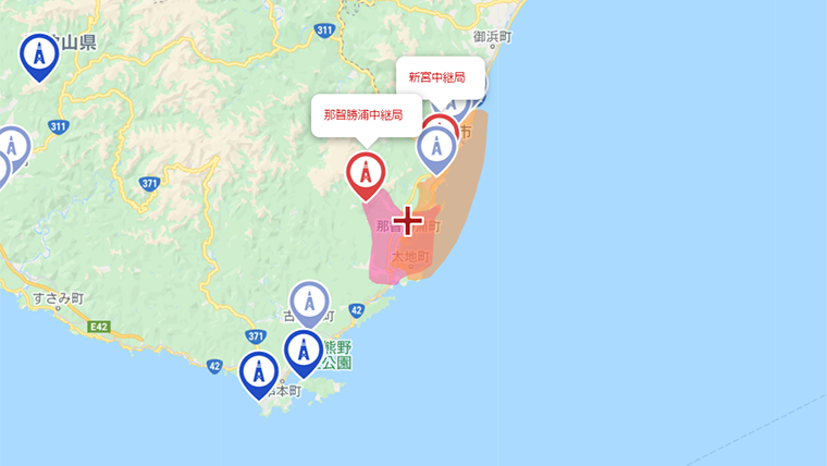 那智勝浦町の地デジの電波