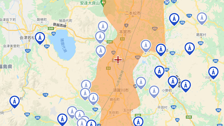 郡山市の地デジの電波