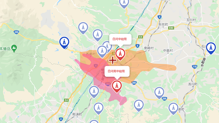 白河市の地デジの電波