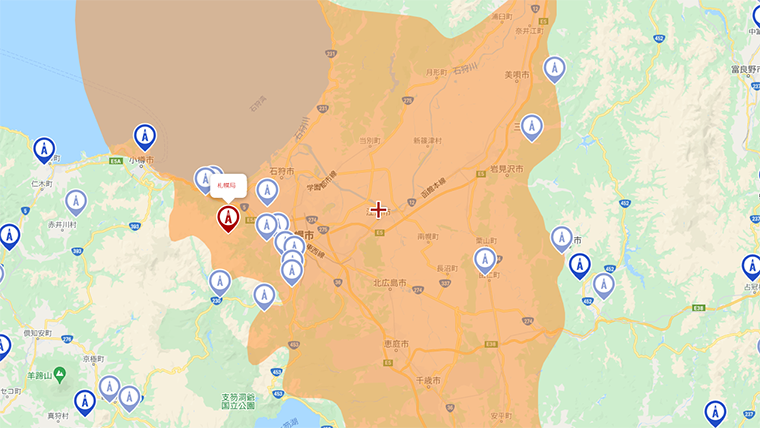 江別市の地デジの電波