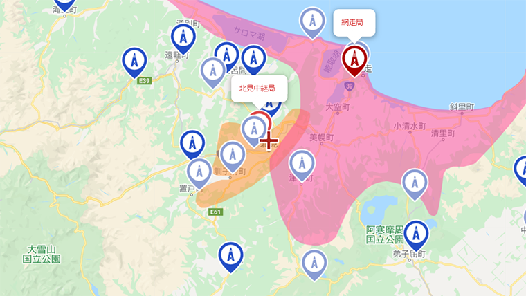 北見市の地デジの電波