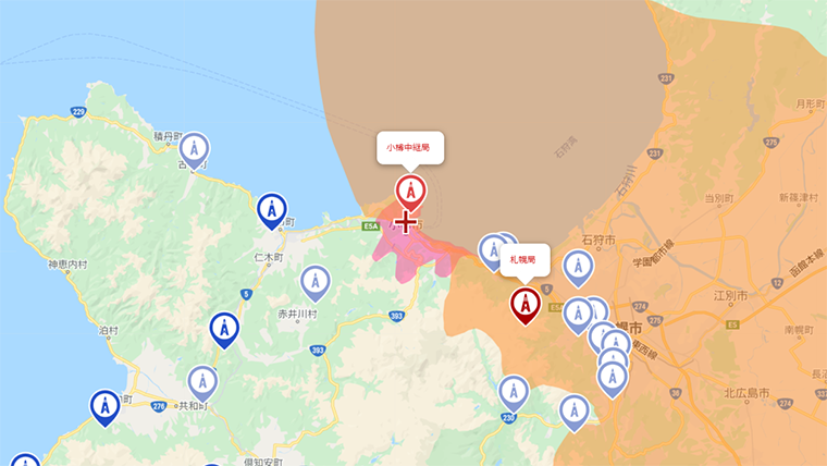 小樽市の地デジの電波