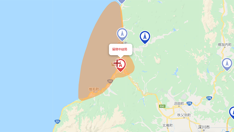 留萌市の地デジの電波
