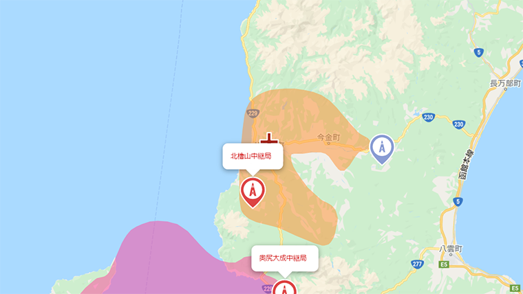 せたな町の地デジの電波