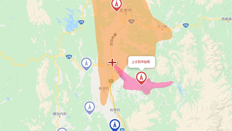 士別市の地デジの電波