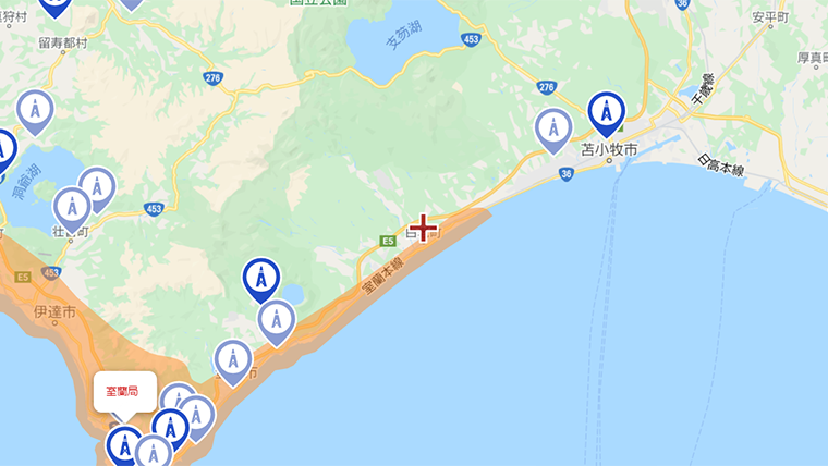 白老町の地デジの電波