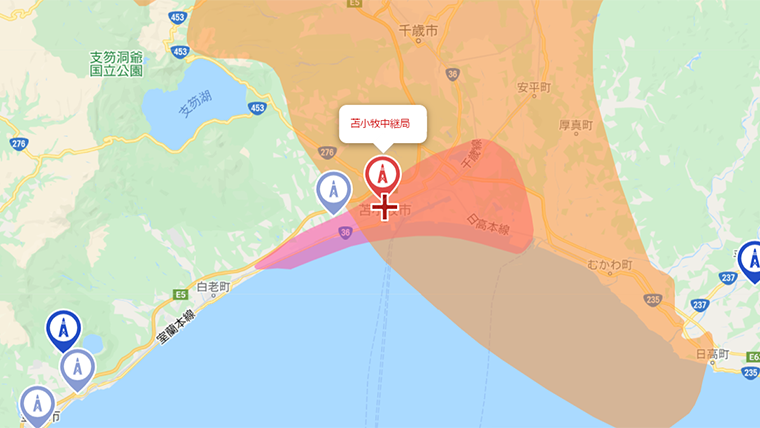 苫小牧市の地デジの電波