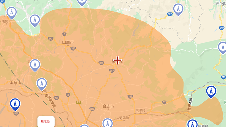 菊池市の地デジの電波