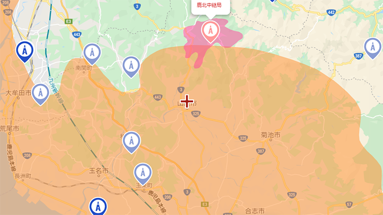 山鹿市の地デジの電波